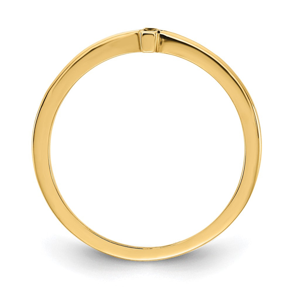 14K Gelbgold Ring mit antikisiertem Kreuz seitlich