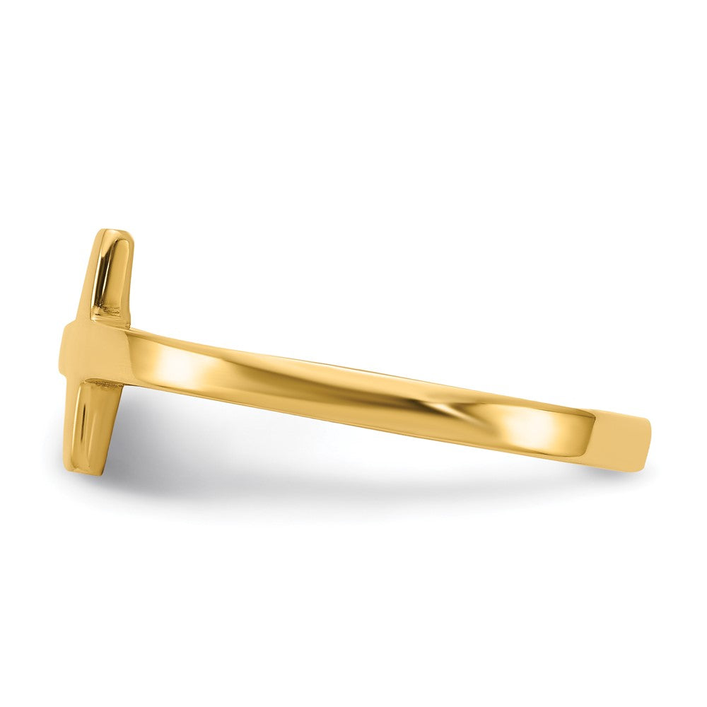14K Gelbgold Kreuzring, seitlich