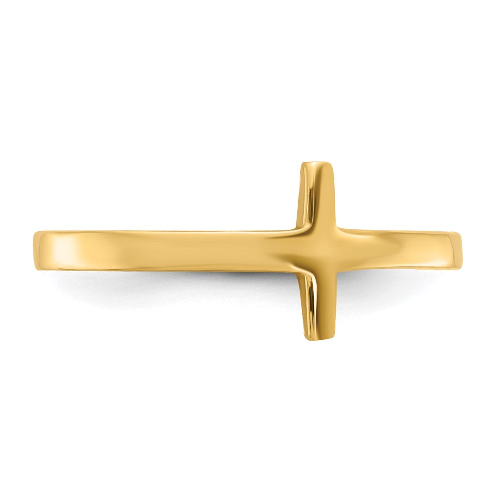 14K Gelbgold Kreuzring, seitlich