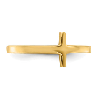 14K Gelbgold Kreuzring, seitlich
