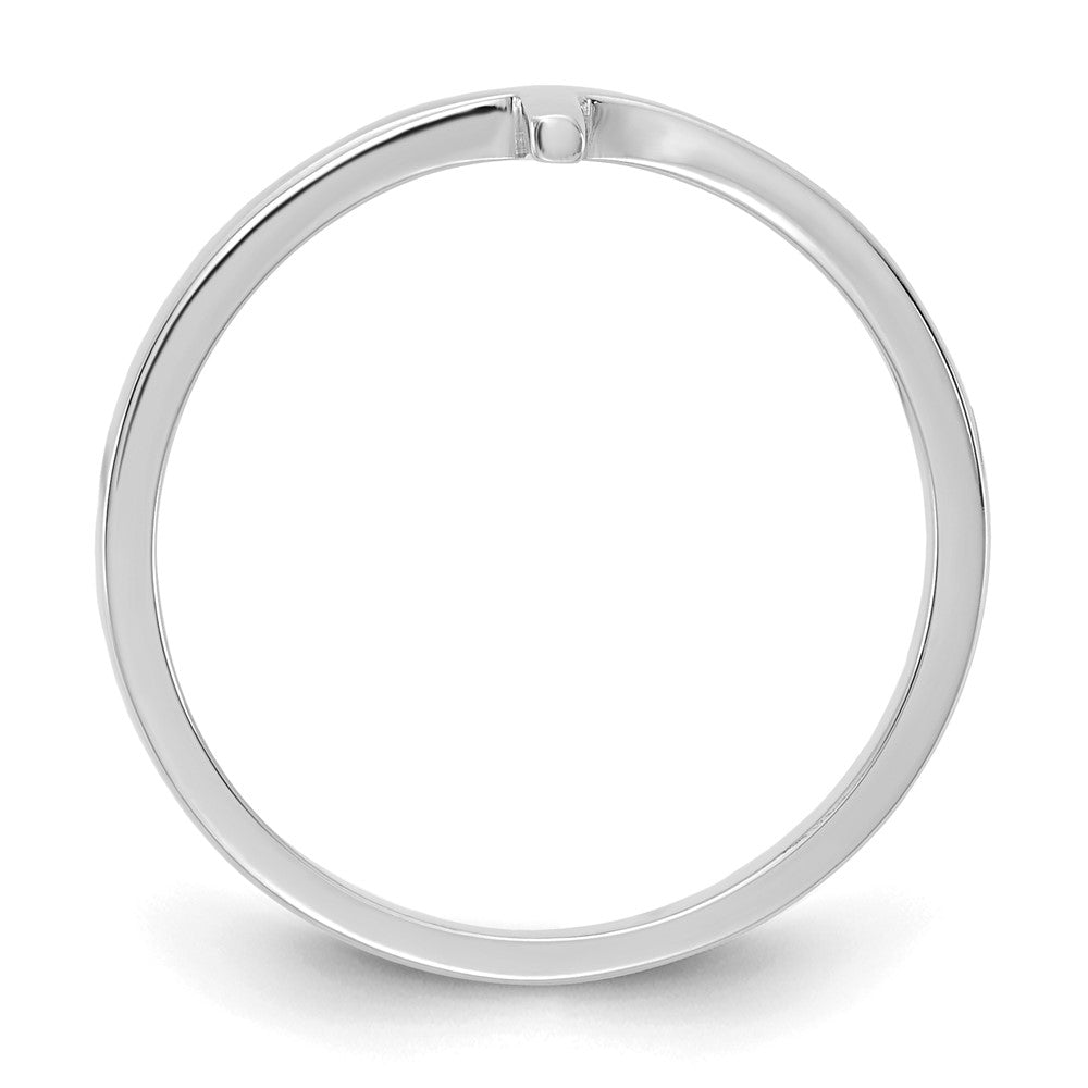 14K Weißgold Ring mit seitlichem Kreuz