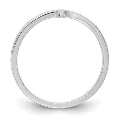 14K Weißgold Ring mit seitlichem Kreuz