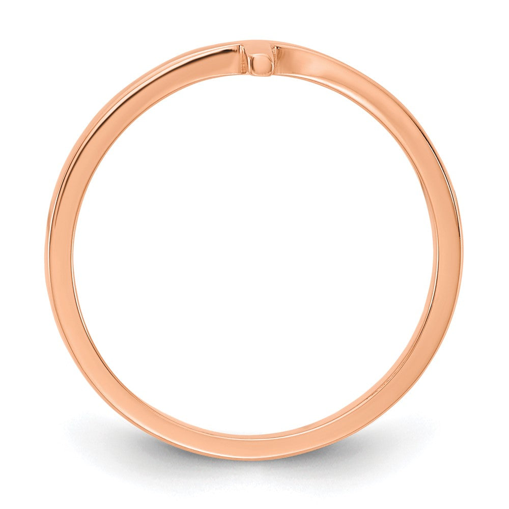 14K Roségold Kreuzring seitlich