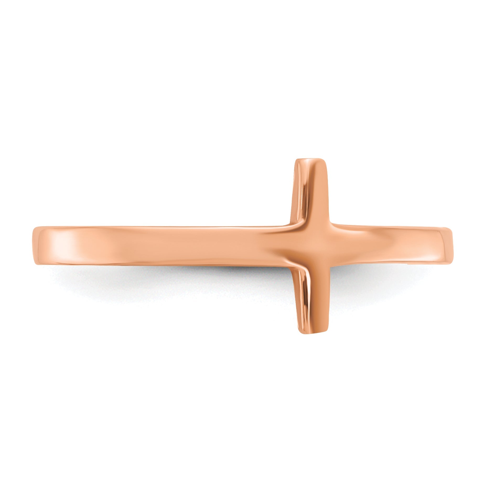 10K Roségold Seitlich Kreuz Ring