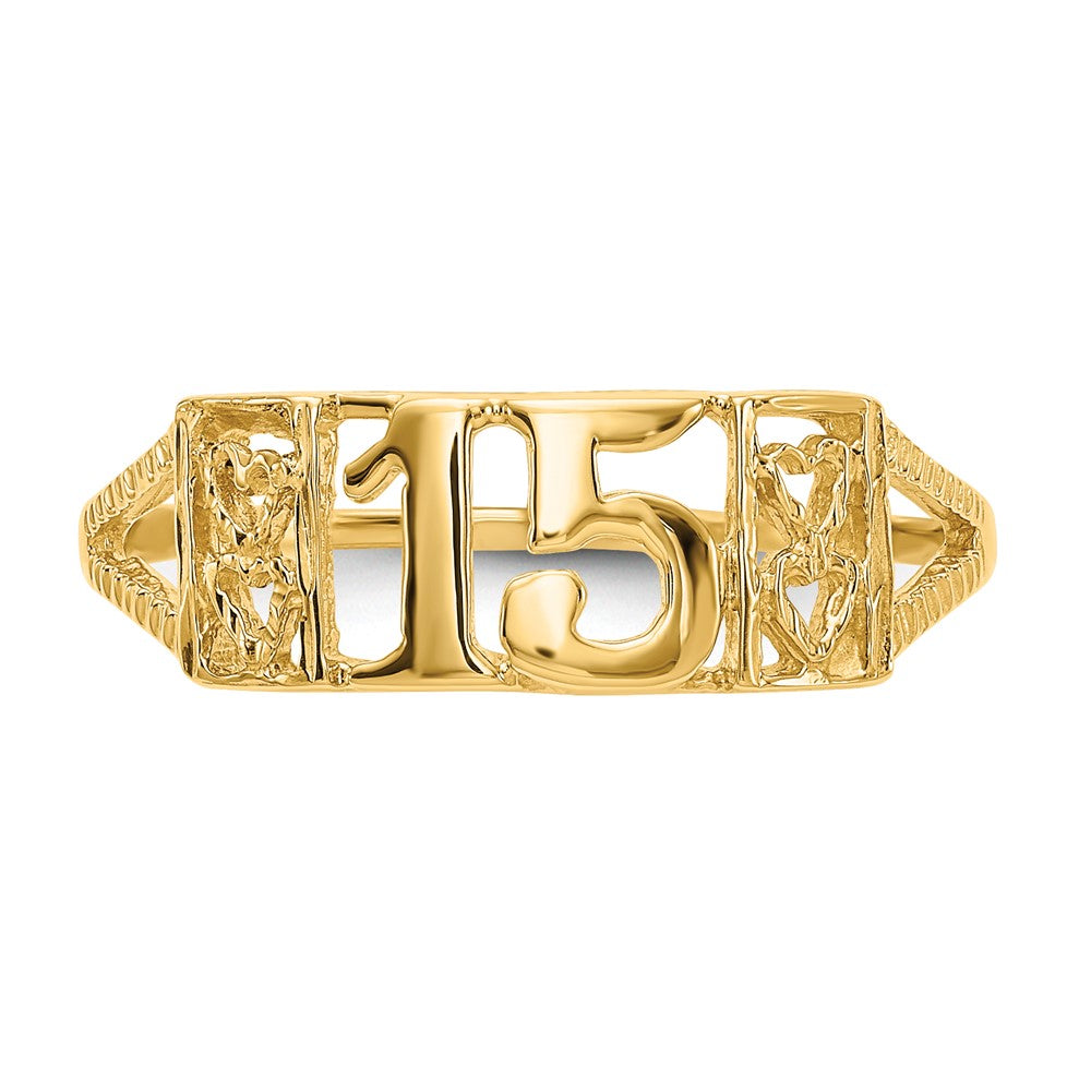 14K Gelbgold Ring, Größe 15