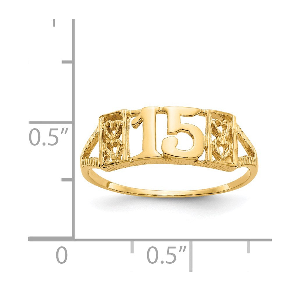 14K Gelbgold Ring, Größe 15