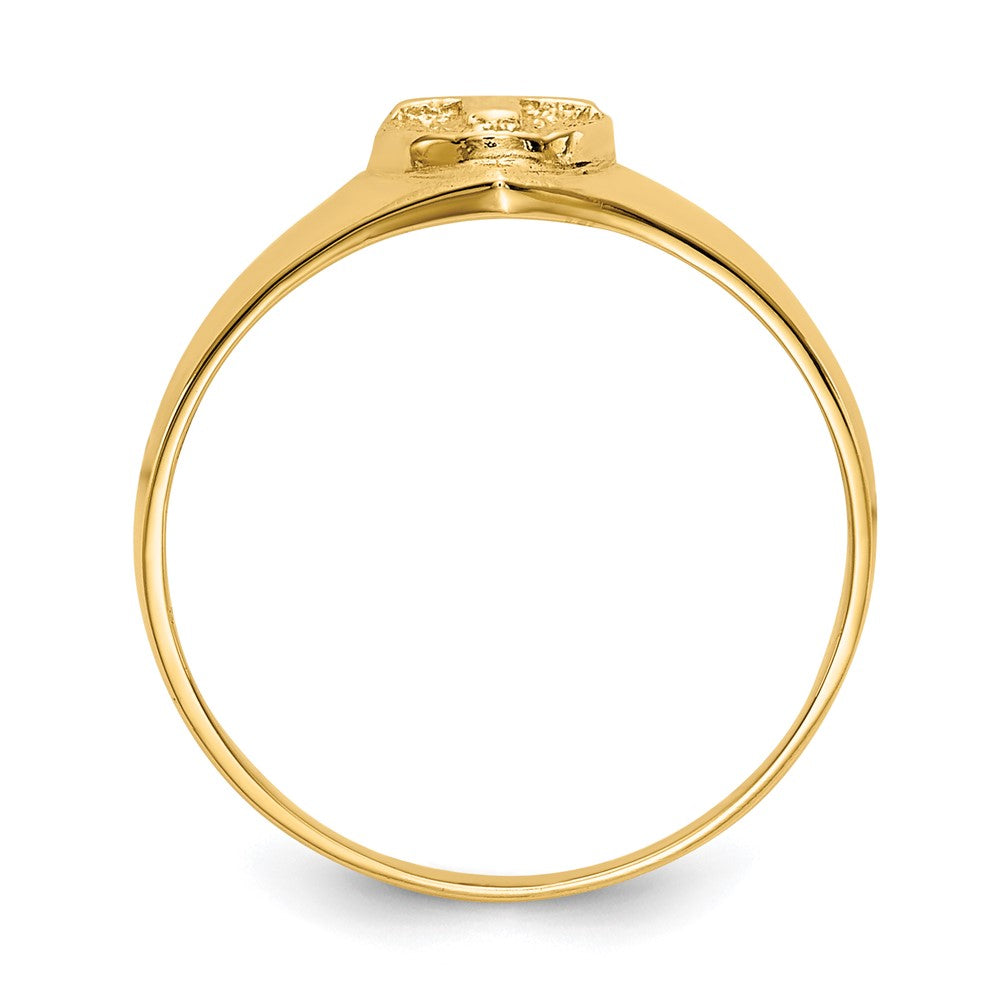 14K Gelbgold Kinder-Kreuzring, poliert