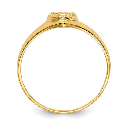 14K Gelbgold Kinder-Kreuzring, poliert