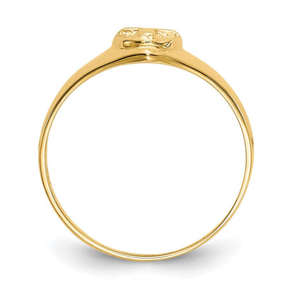14K Gelbgold Kinder-Ring mit poliertem offenem Kreuz