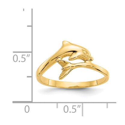 14K Gelbgold Delfin-Ring