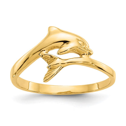 14K Gelbgold Delfin-Ring