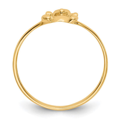 14K Gelbgold Kinder-Ring mit poliertem Teddybär