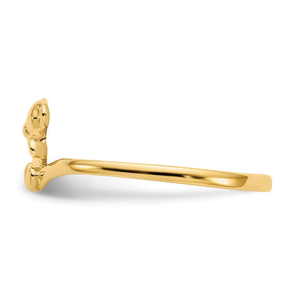 14K Gelbgold Kinder-Ring mit poliertem Teddybär