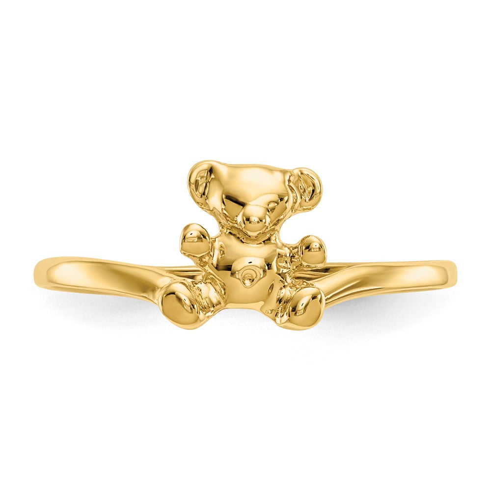 14K Gelbgold Kinder-Ring mit poliertem Teddybär