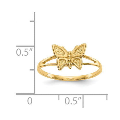 14K Gelbgold Kinder-Schmetterlingsring