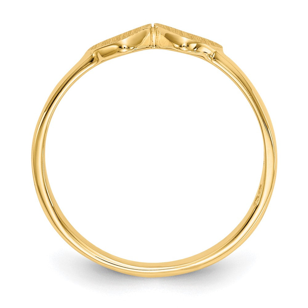 14K Gelbgold Kinder-Doppelherz-Ring