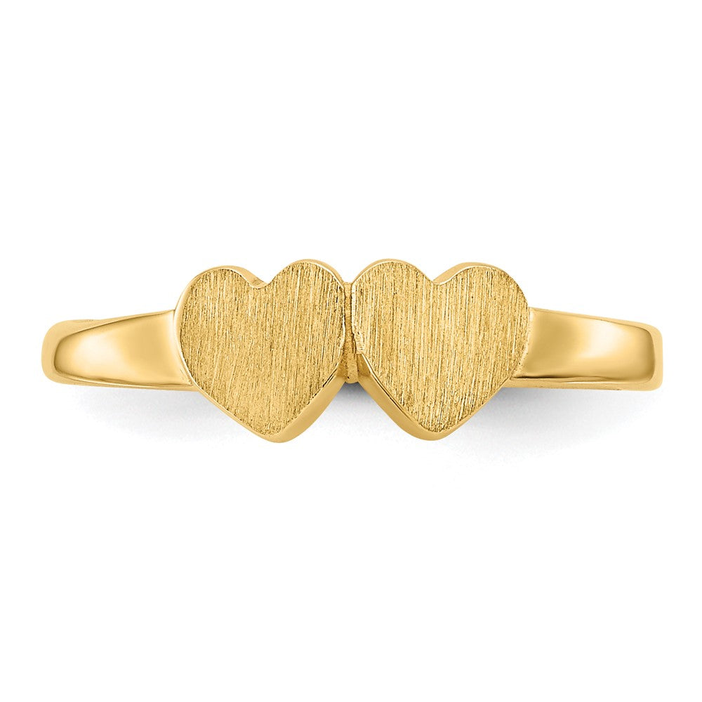 14K Gelbgold Kinder-Doppelherz-Ring