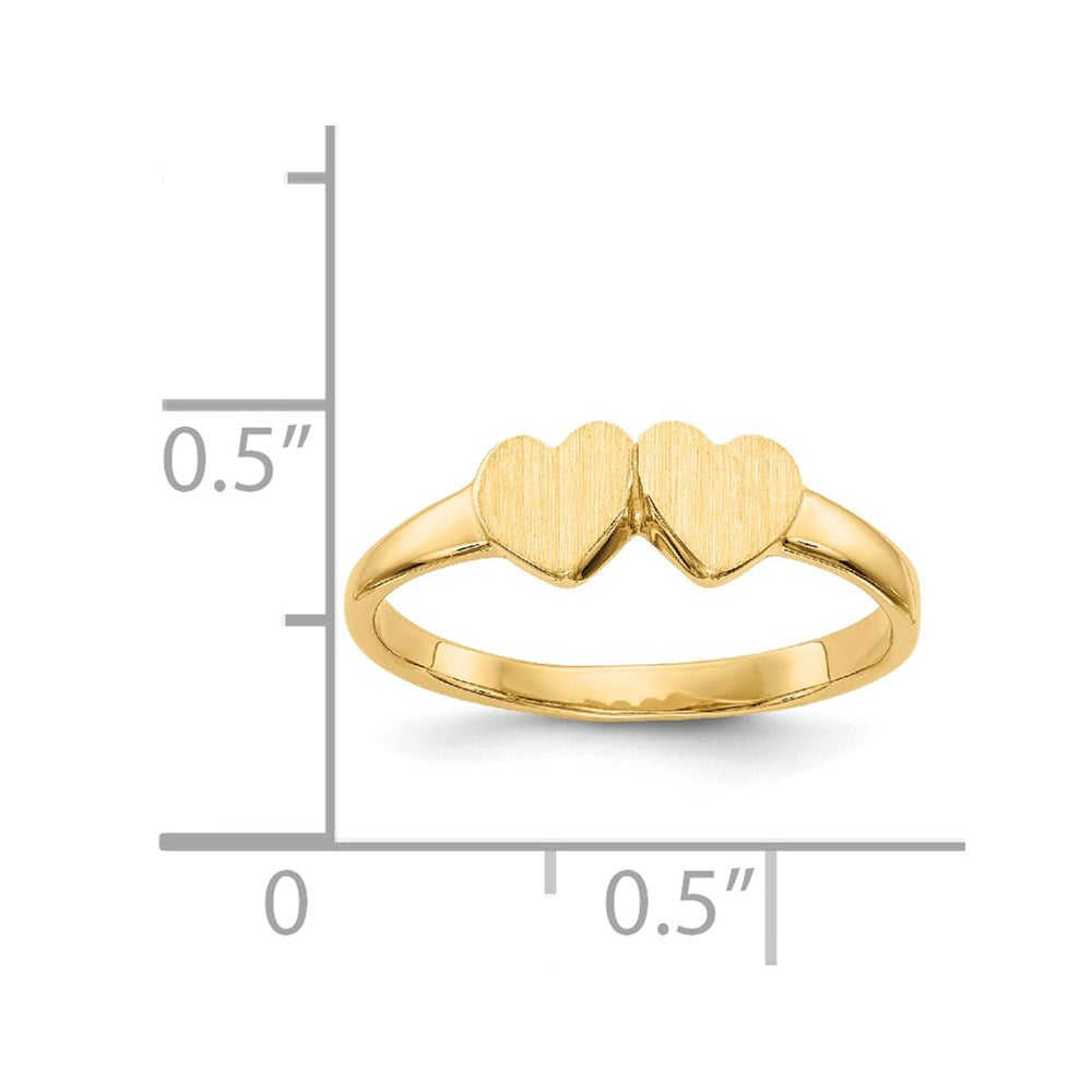 14K Gelbgold Kinder-Doppelherz-Ring