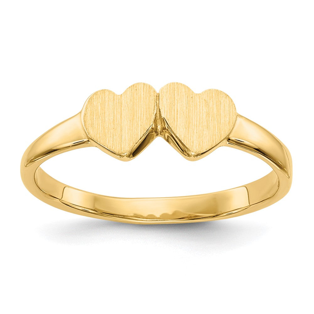 14K Gelbgold Kinder-Doppelherz-Ring