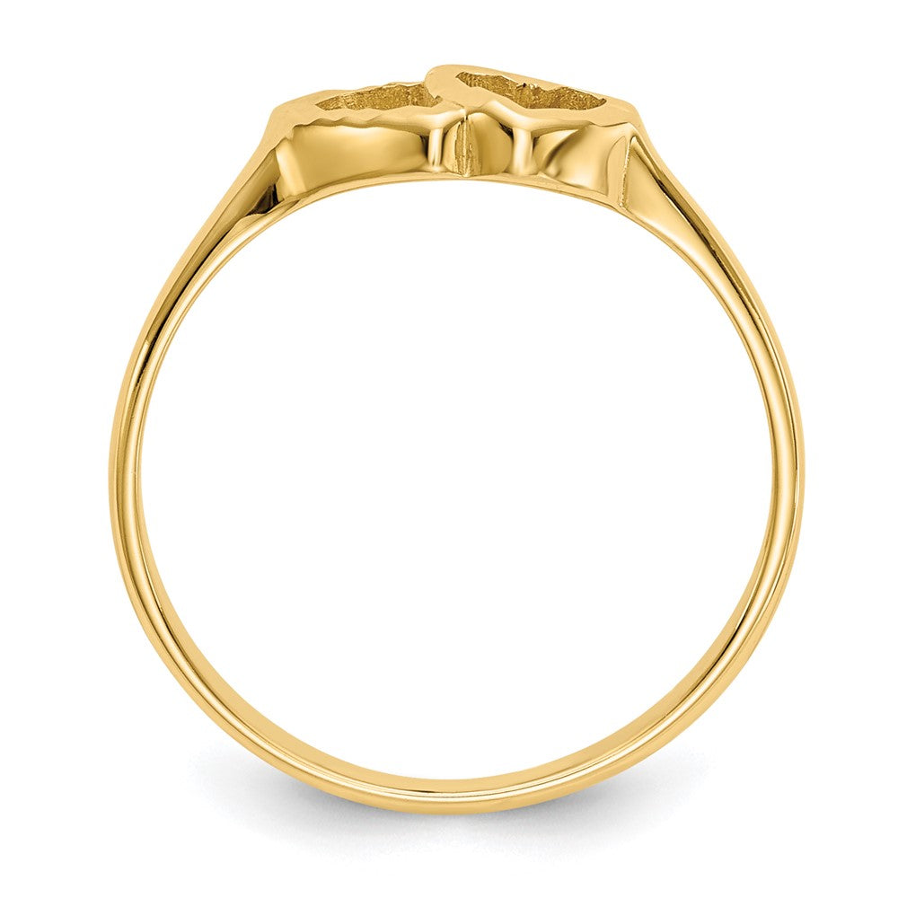 14K Gelbgold Herz-Ring für Kinder