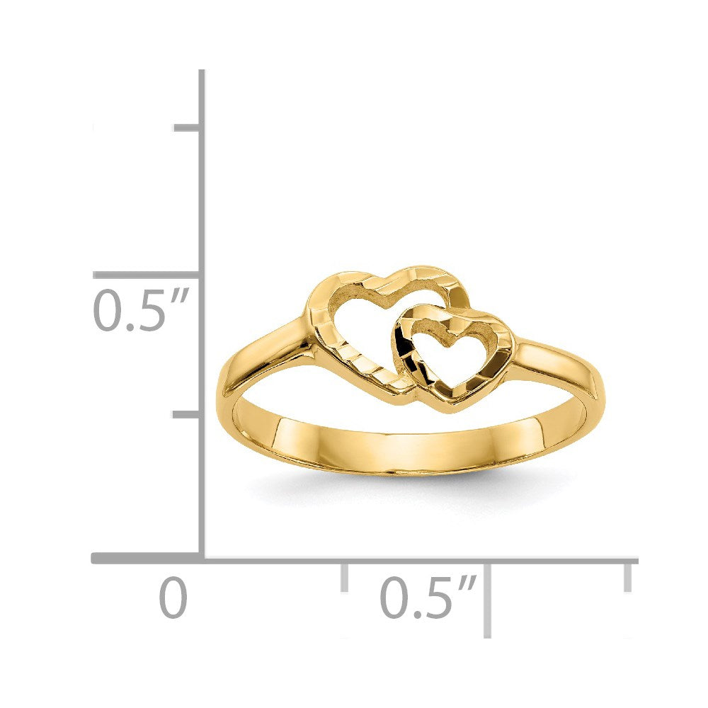 14K Gelbgold Herz-Ring für Kinder