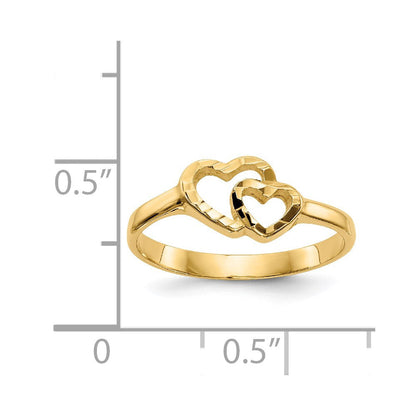 14K Gelbgold Herz-Ring für Kinder