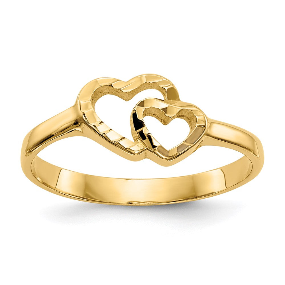 14K Gelbgold Herz-Ring für Kinder