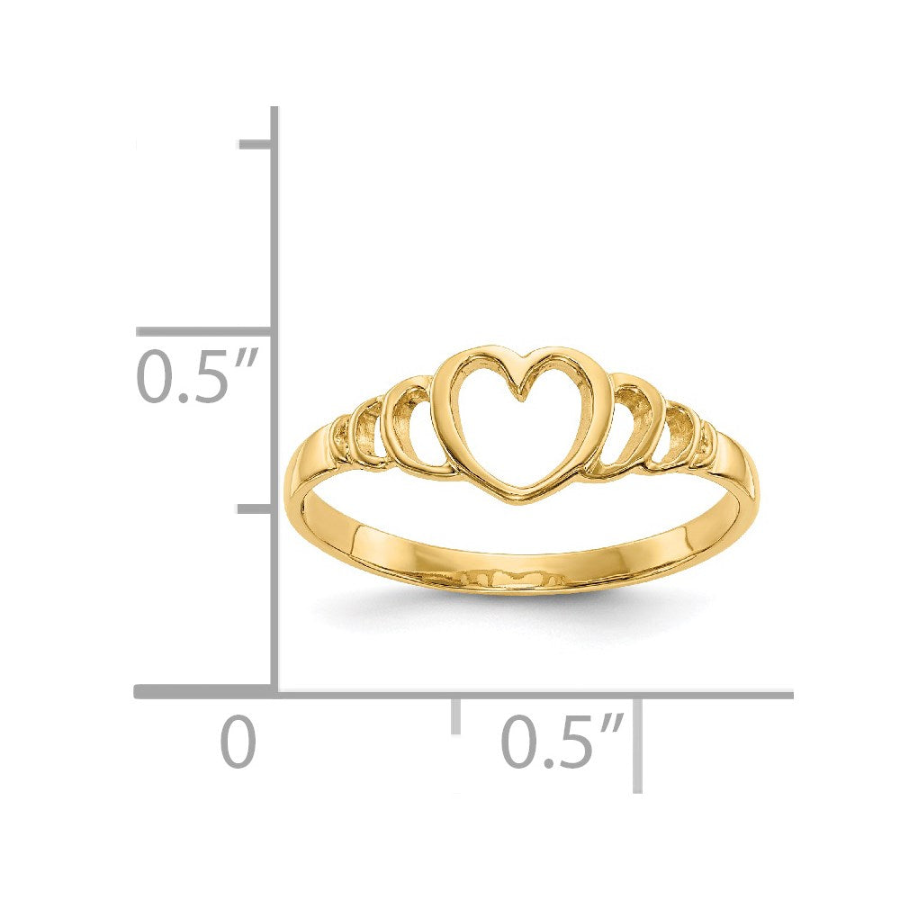 14K Gelbgold Kinder-Herzring