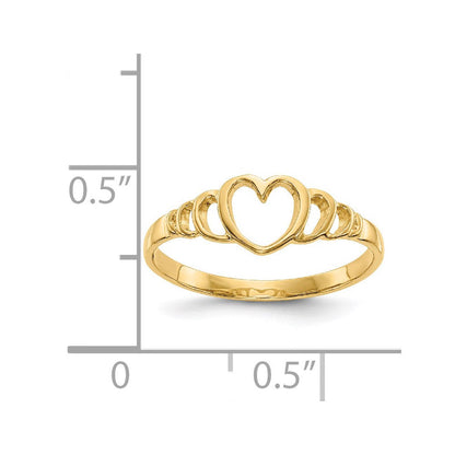 14K Gelbgold Kinder-Herzring