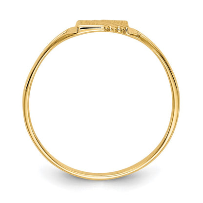 14K Gelbgold Kinderring, poliert & satiniert