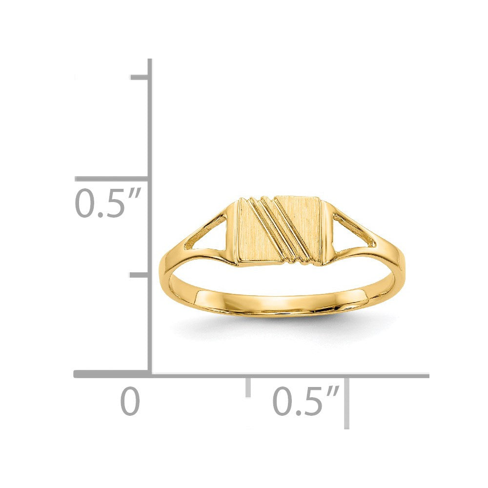 14K Gelbgold Kinderring, poliert & satiniert
