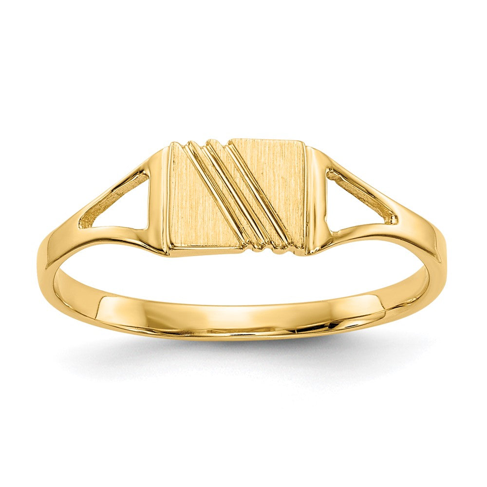 14K Gelbgold Kinderring, poliert & satiniert
