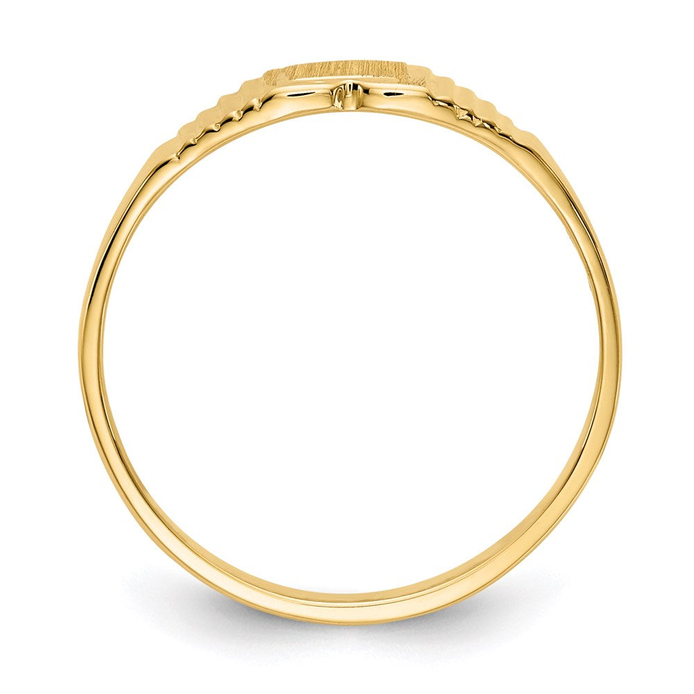 14K Gelbgold Kinderring, poliert & satiniert