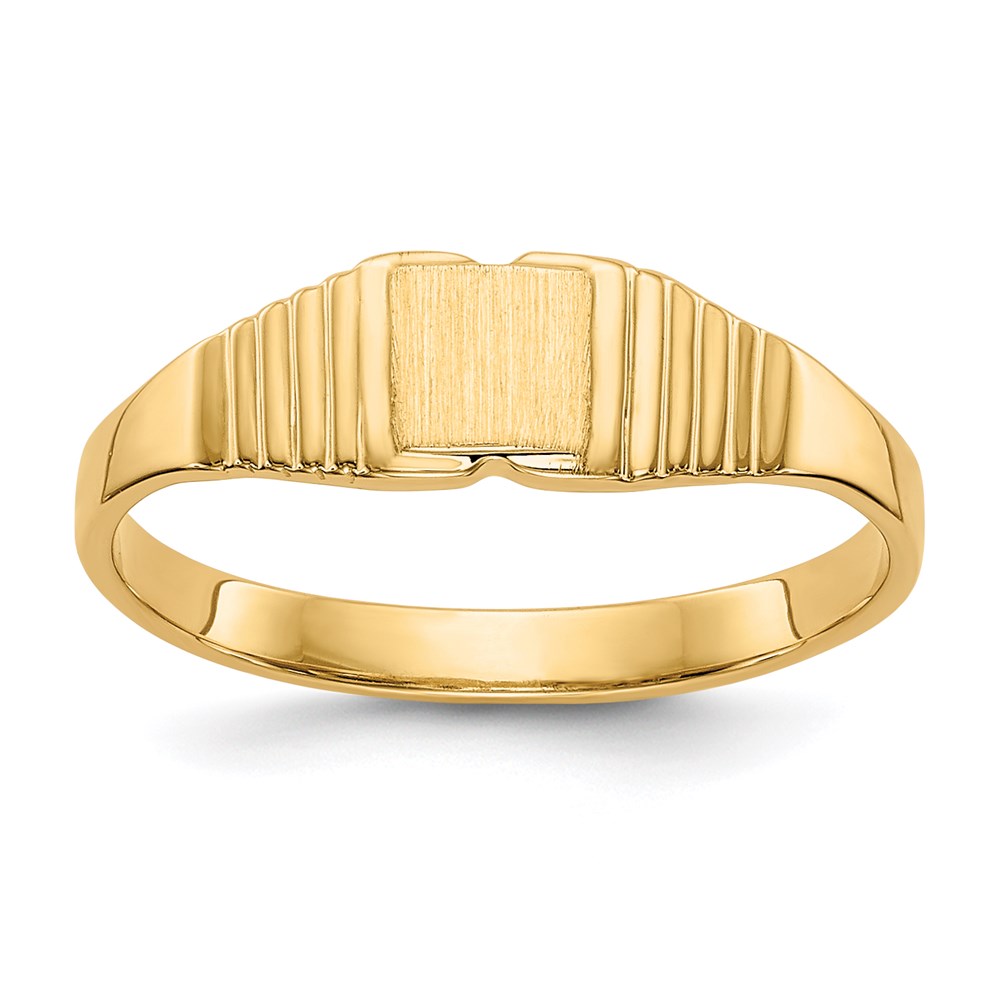 14K Gelbgold Kinderring, poliert & satiniert