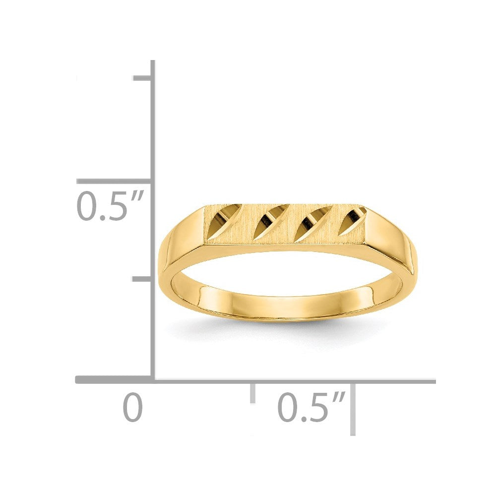14K Gelbgold Kinder-Ring mit Diamantschliff