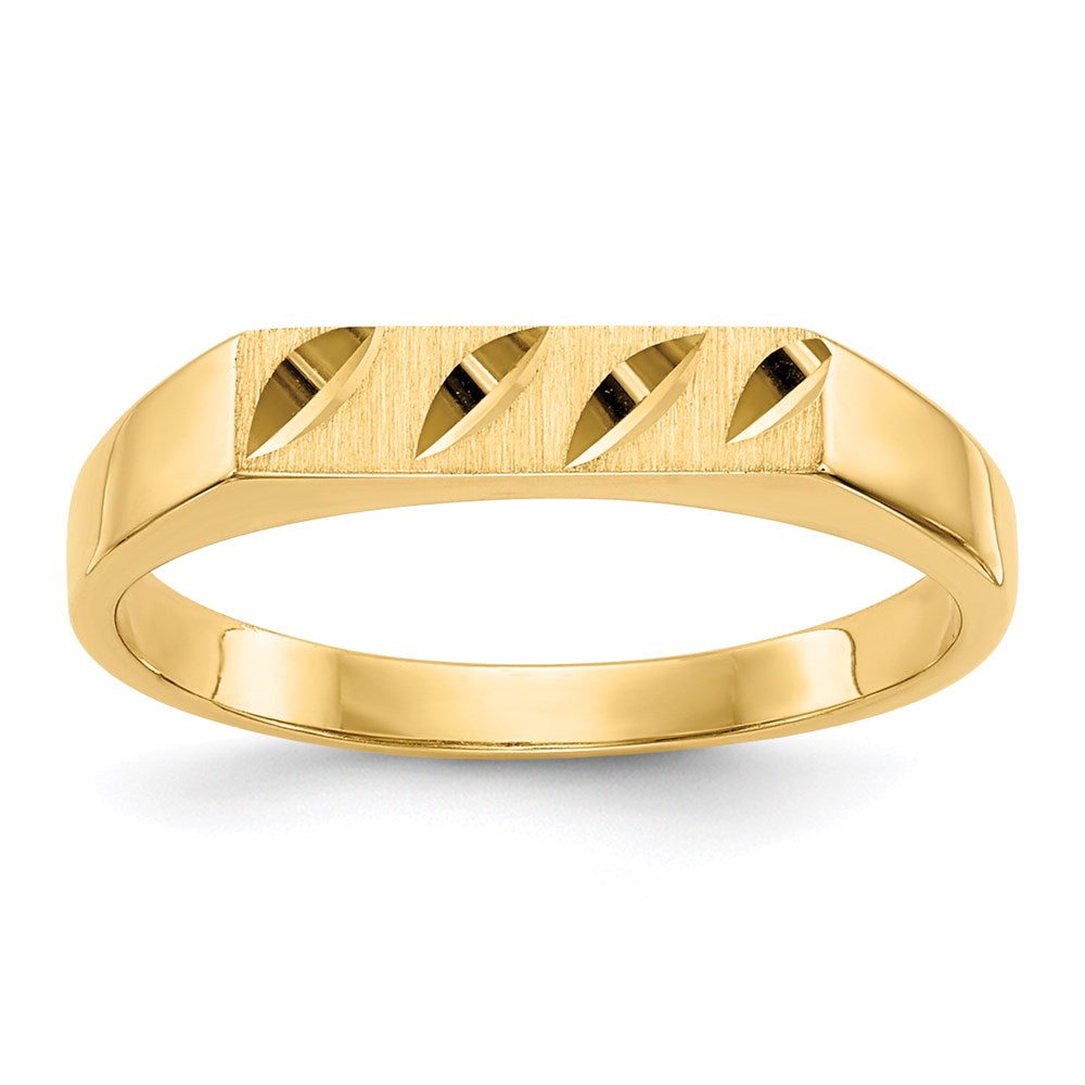 14K Gelbgold Kinder-Ring mit Diamantschliff