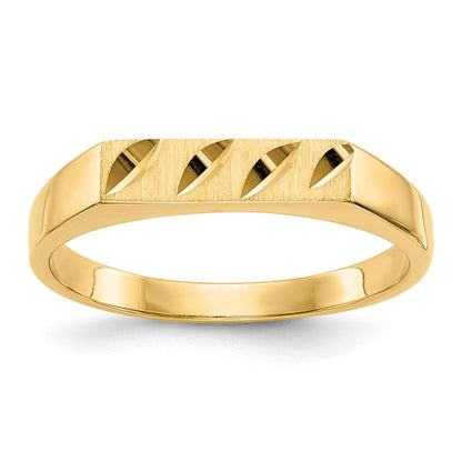 14K Gelbgold Kinder-Ring mit Diamantschliff