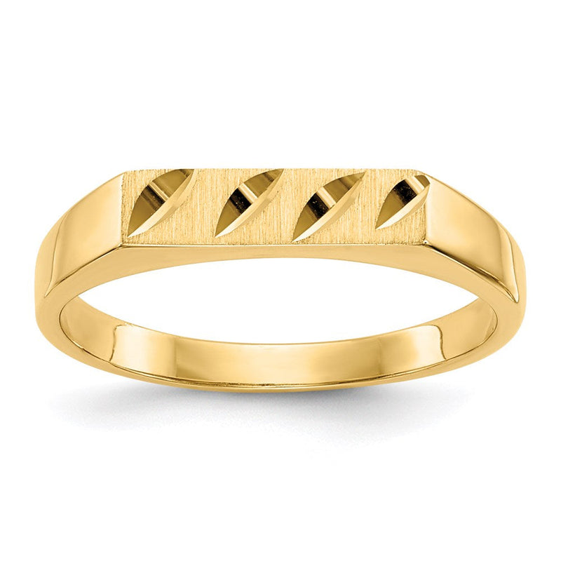 14K Gelbgold Kinder-Ring mit Diamantschliff