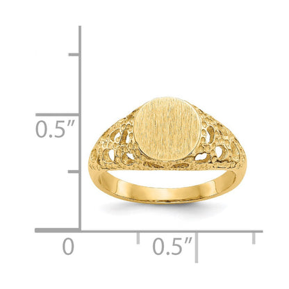 14K Gelbgold Fancy-Siegelring für Kinder
