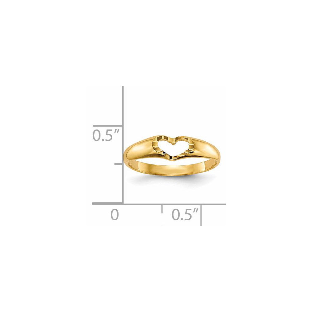 14K Gelbgold Kinder-Herzring