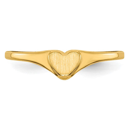 14K Gelbgold Herz-Ring für Kinder