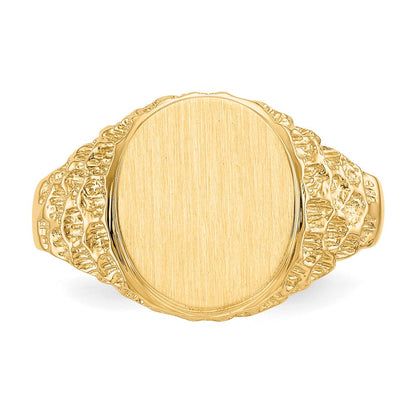 14K Gelbgold Herren-Siegelring, 12,5x10,5 mm, offene Fassung