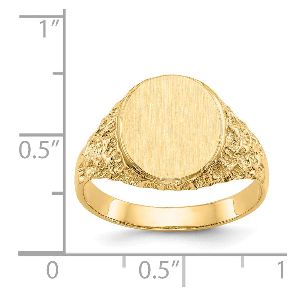 14K Gelbgold Herren-Siegelring, 12,5x10,5 mm, offene Fassung