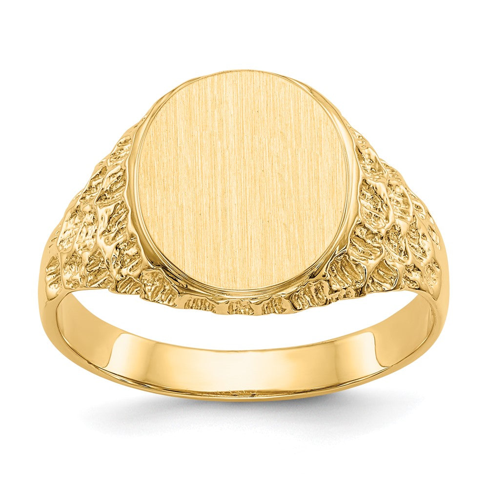 14K Gelbgold Herren-Siegelring, 12,5x10,5 mm, offene Fassung