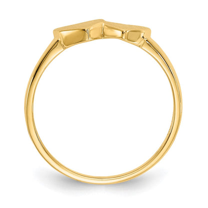 14K Gelbgold Siegelring mit offener Fassung, 11,5 x 5 x 5 mm