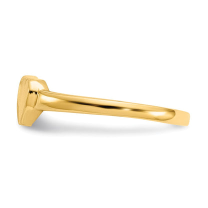 14K Gelbgold Siegelring mit offener Fassung, 11,5 x 5 x 5 mm
