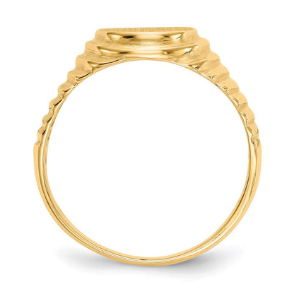 14K Gelbgold Herren-Siegelring mit offener Rückseite, 10,5x9,5 mm