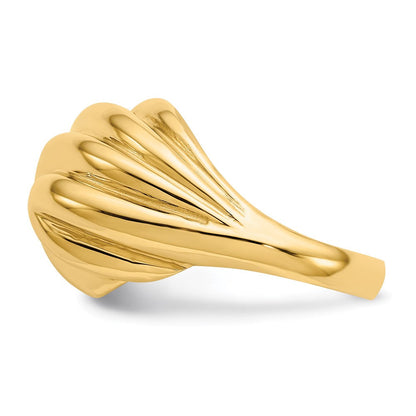 14K Gelbgold Poliert Wirbel-Dôme-Ring