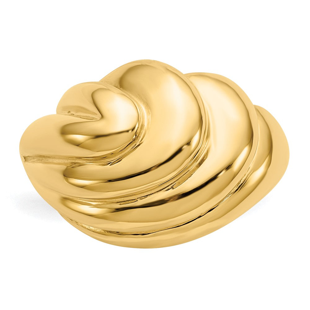 14K Gelbgold Poliert Wirbel-Dôme-Ring