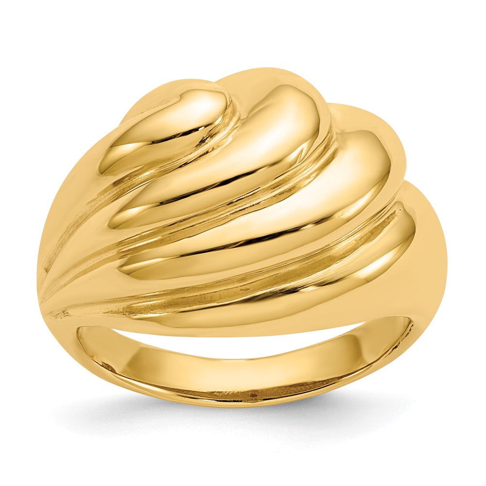 14K Gelbgold Poliert Wirbel-Dôme-Ring